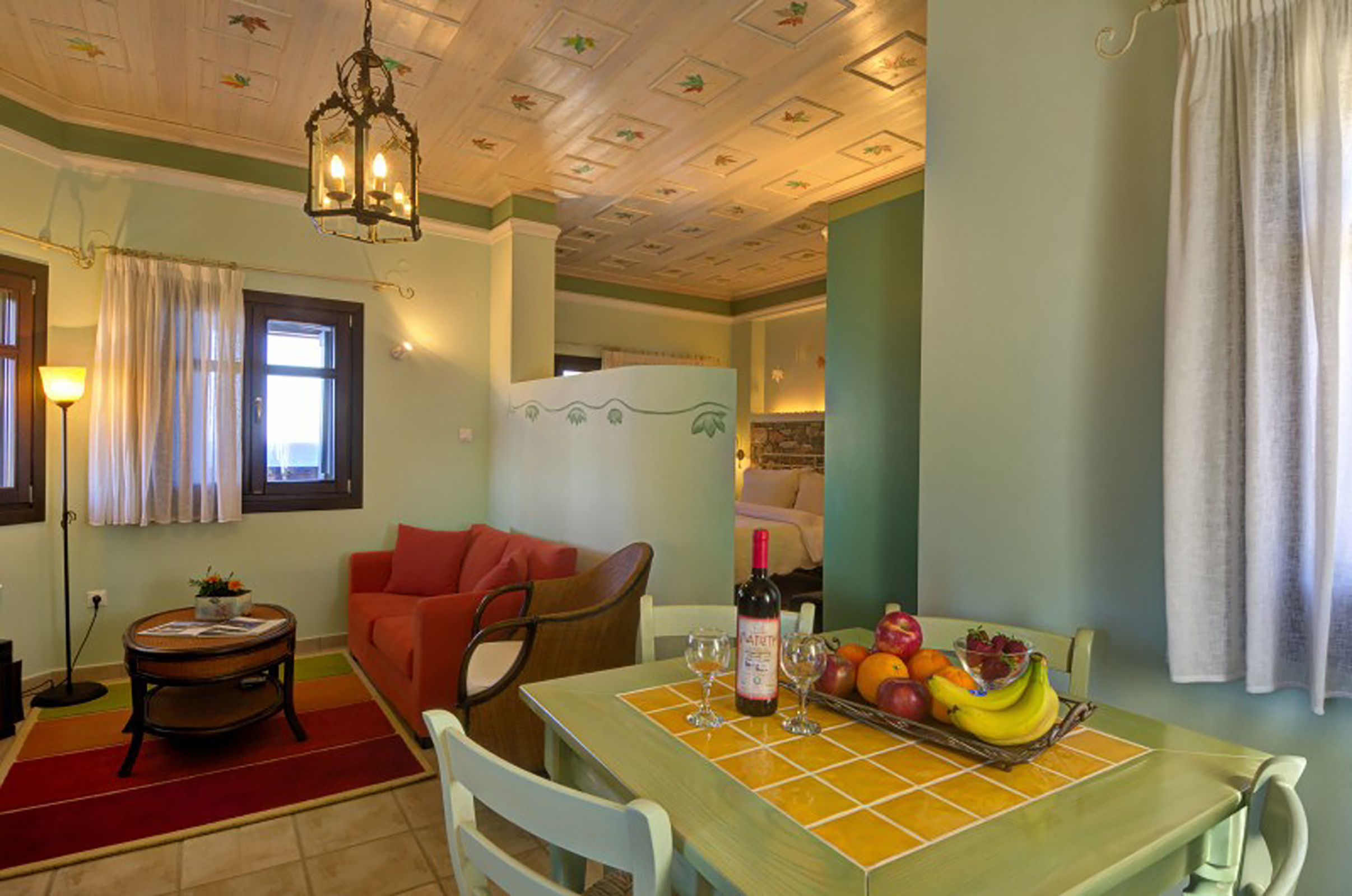 Margarites Living room and table - Anthyllion Villa Lefokastro Pilion