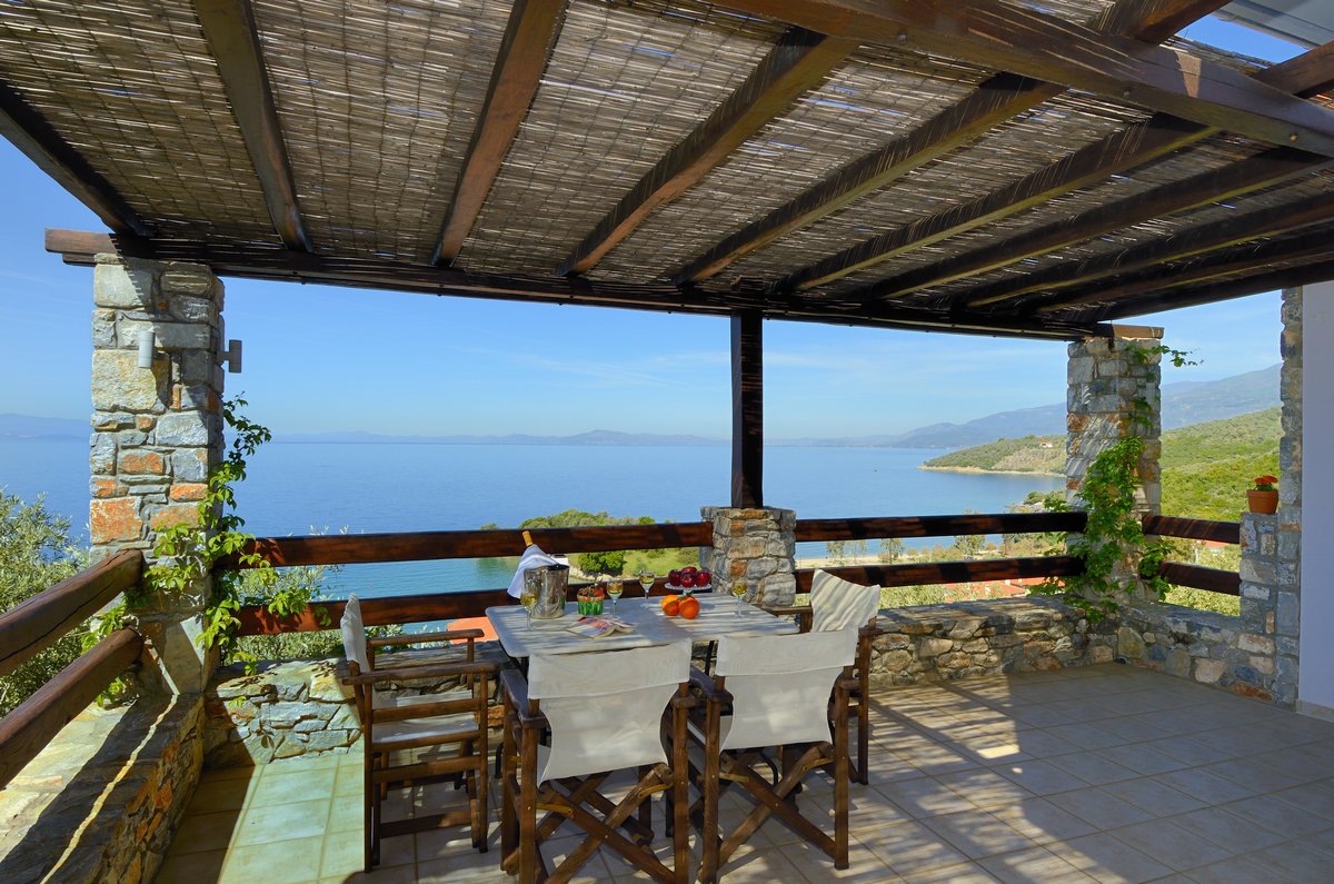 Anthyllion Villa in Lefokastro Pilion | Margarites Ferienwohnung | Balkon mit Meerblick