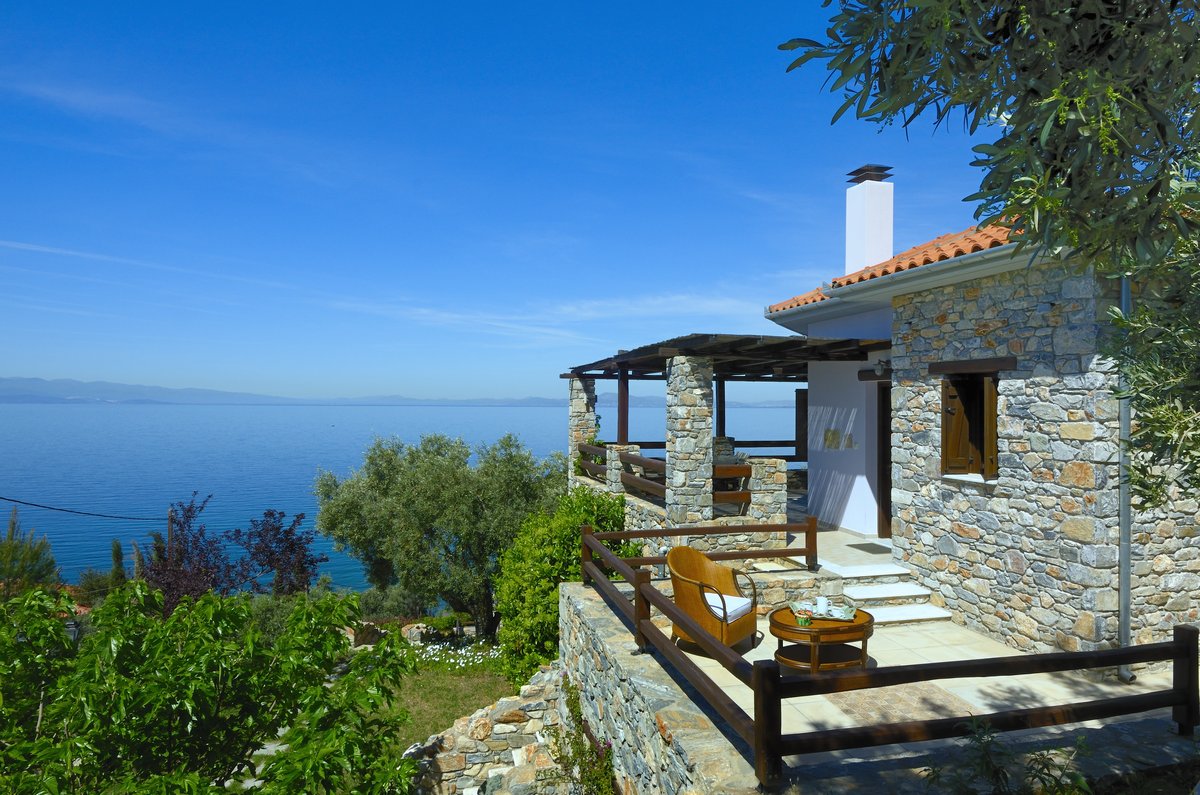 Anthyllion Villa in Lefokastro Pilion | Margarites Ferienwohnung | Balkon mit Meerblick