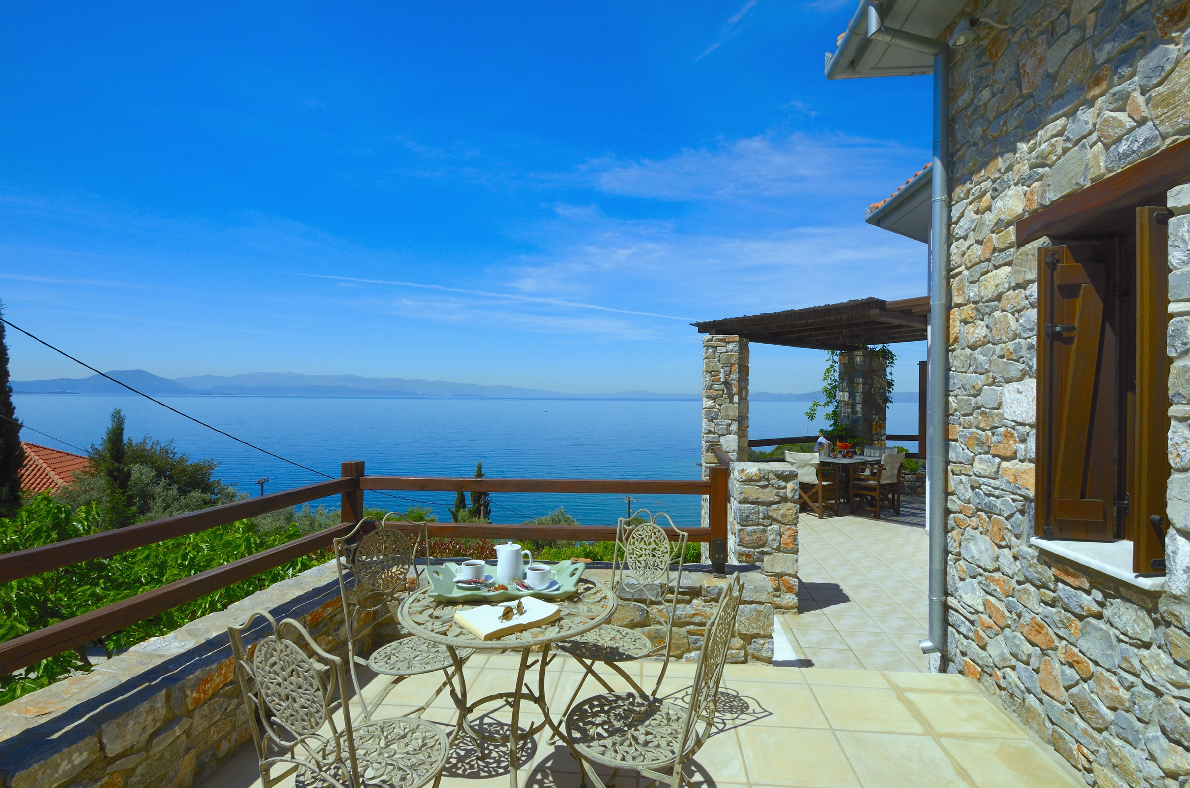 Anthyllion Villa in Lefokastro Pilion | Pansedes Ferienwohnung | Balkon mit Meerblick